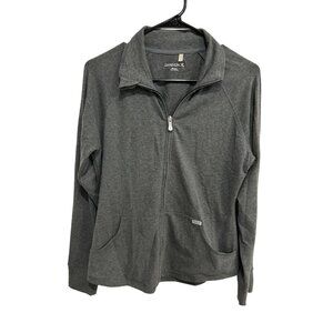 Danskin Gray Full Zip Athletic Jacket With Pockets Sz Medium